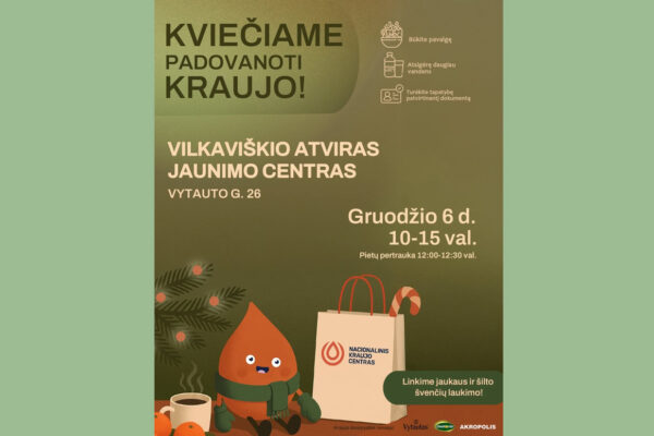 Vilkaviškyje vyks kraujo donorystės akcija